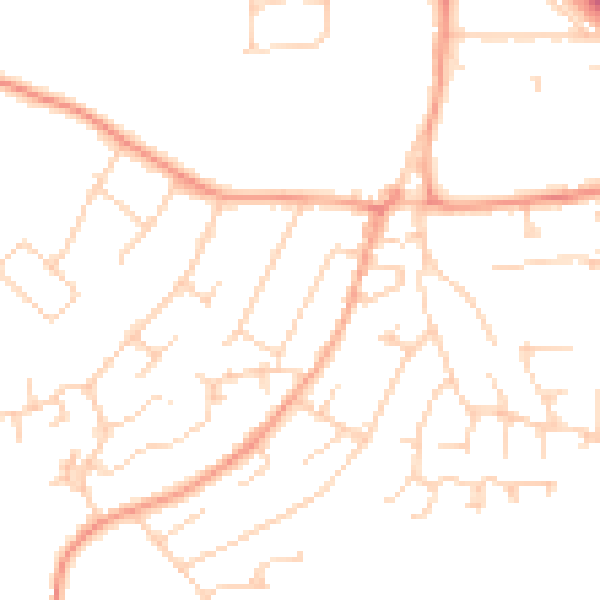 Daytime road noise heatmap for IP14 2EF
