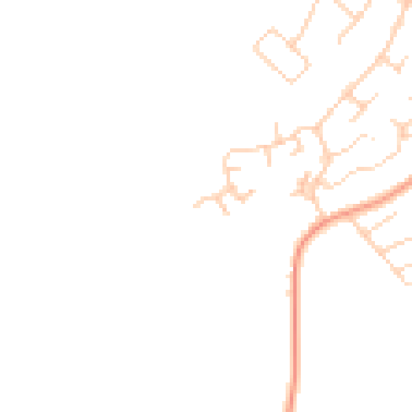 Daytime road noise heatmap for IP14 2FF