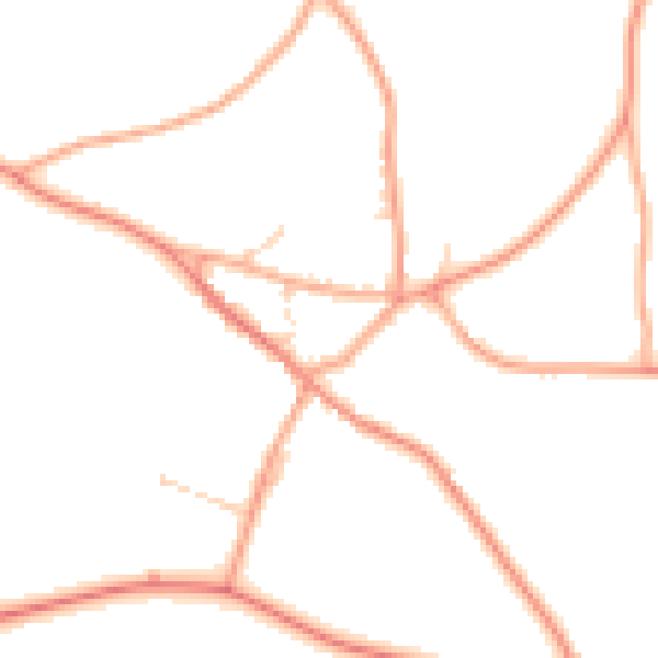 Daytime road noise heatmap for IP14 3NN