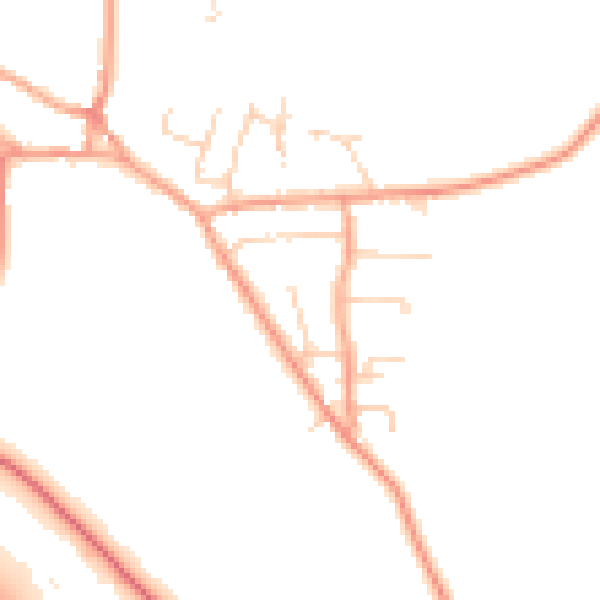 Daytime road noise heatmap for IP14 3NW