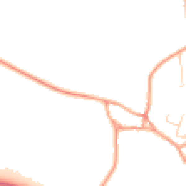 Daytime road noise heatmap for IP14 3QU