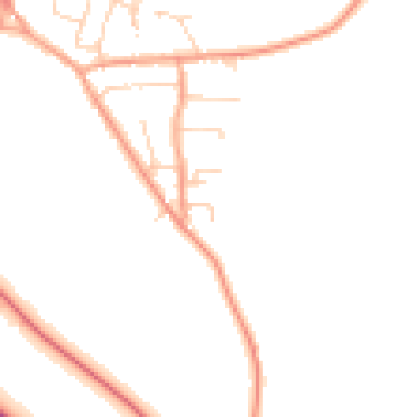 Daytime road noise heatmap for IP14 3TA