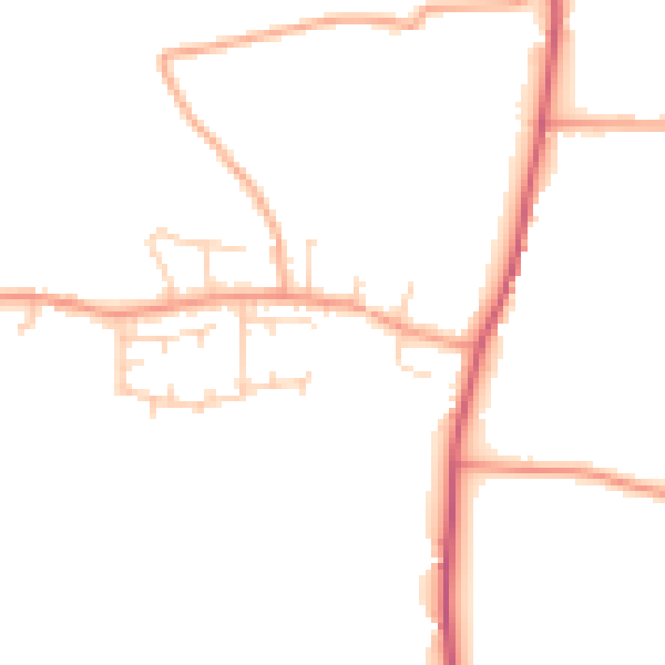 Daytime road noise heatmap for IP14 4LU
