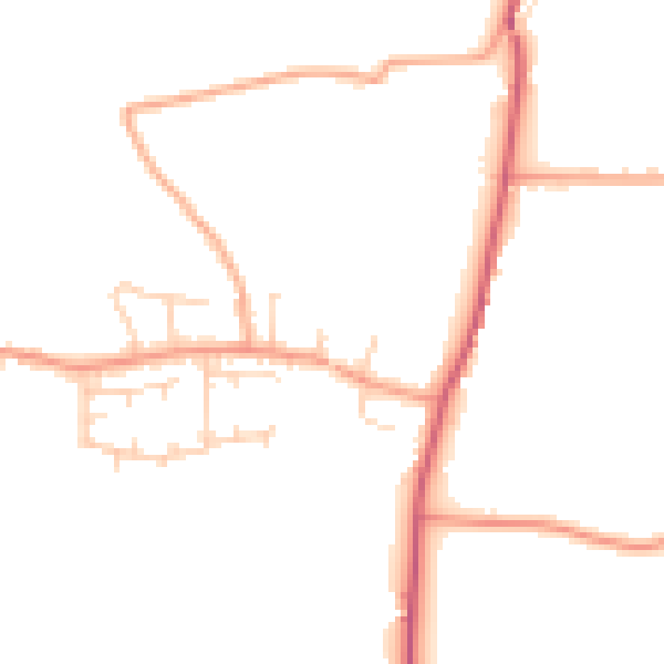 Daytime road noise heatmap for IP14 4NW