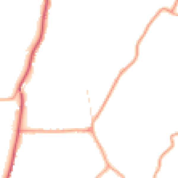 Daytime road noise heatmap for IP14 4QW