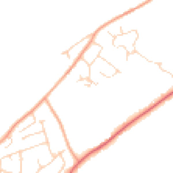 Daytime road noise heatmap for IP14 4UR