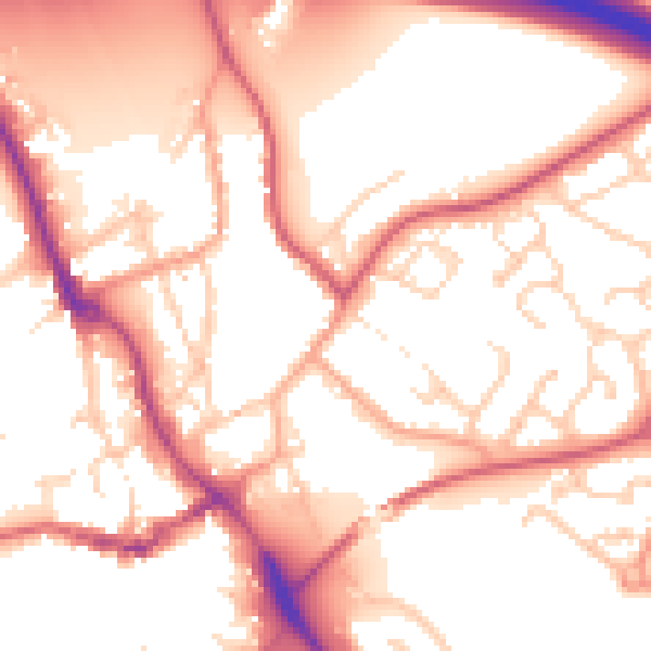Daytime road noise heatmap for IP14 5AG