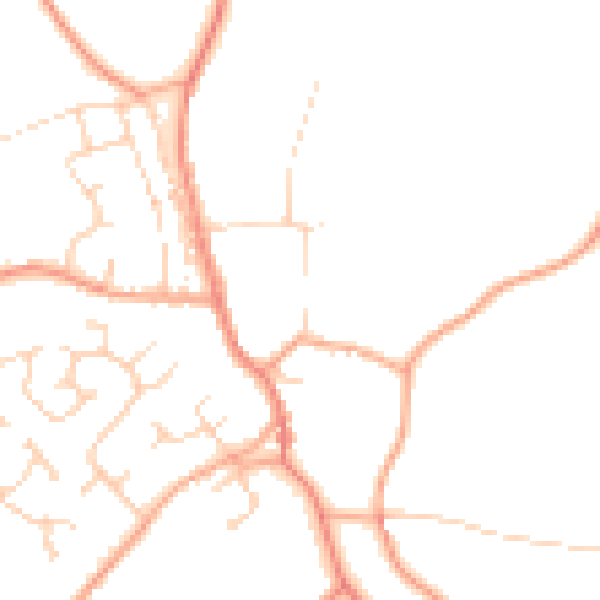 Daytime road noise heatmap for IP14 6QD