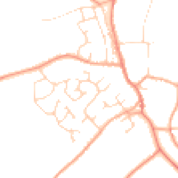 Daytime road noise heatmap for IP14 6RY