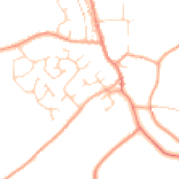Daytime road noise heatmap for IP14 6SG
