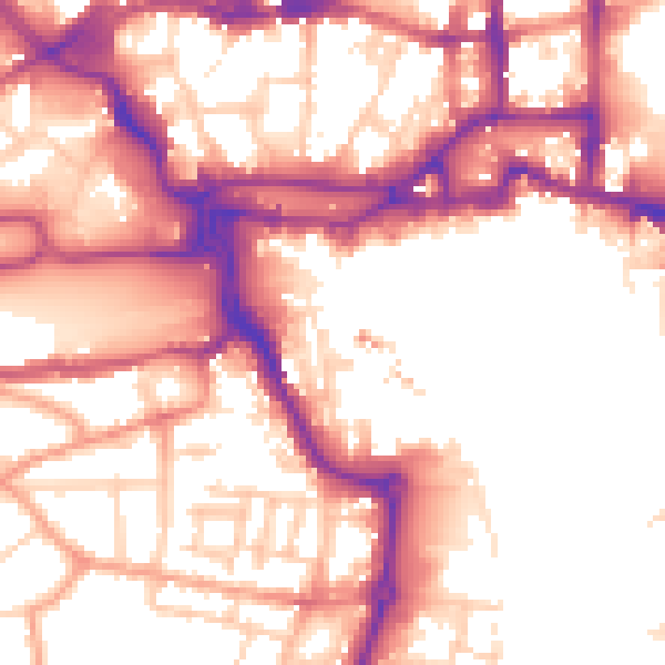 Daytime road noise heatmap for IP2 8FA