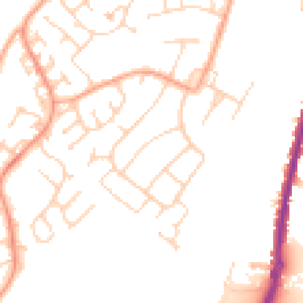 Daytime road noise heatmap for IP2 8QH