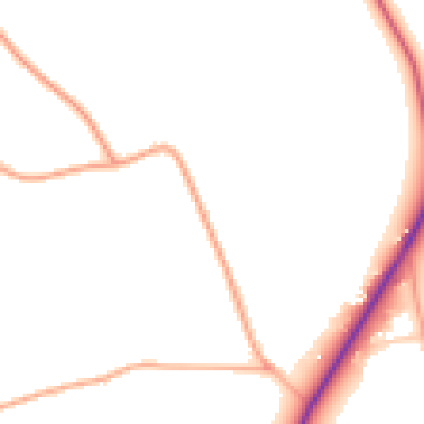 Daytime road noise heatmap for IP21 4BH
