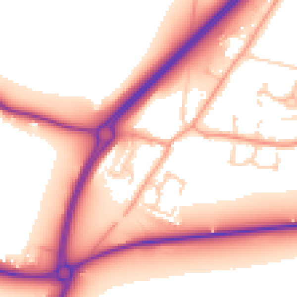 Daytime road noise heatmap for IP21 4DD