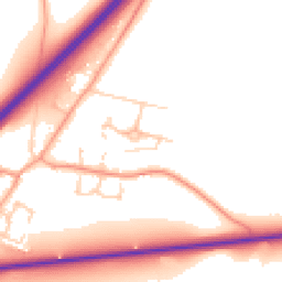 Daytime road noise heatmap for IP21 4EB