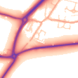 Daytime road noise heatmap for IP21 4EG