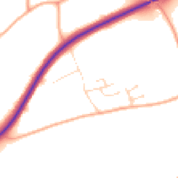 Daytime road noise heatmap for IP21 4JJ
