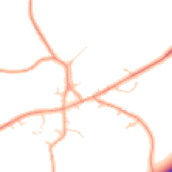 Daytime road noise heatmap for IP22 1AQ