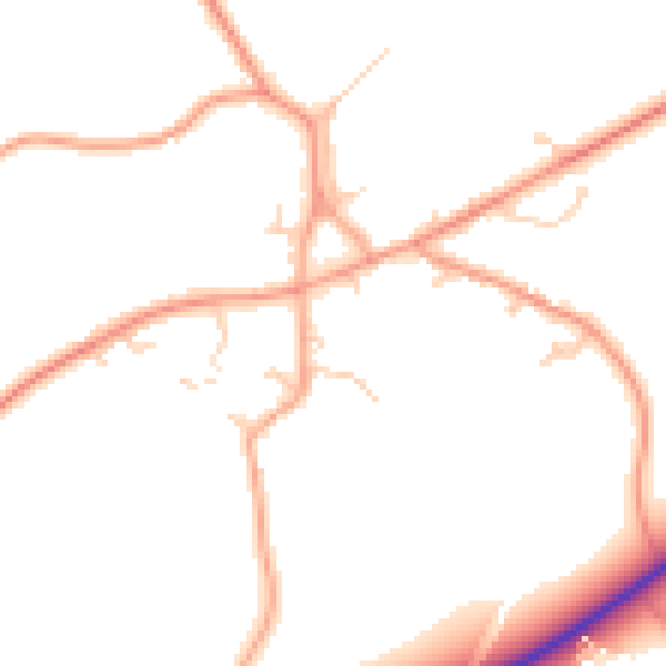 Daytime road noise heatmap for IP22 1AS