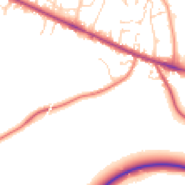 Daytime road noise heatmap for IP22 1AT