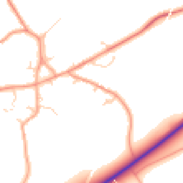 Daytime road noise heatmap for IP22 1AU