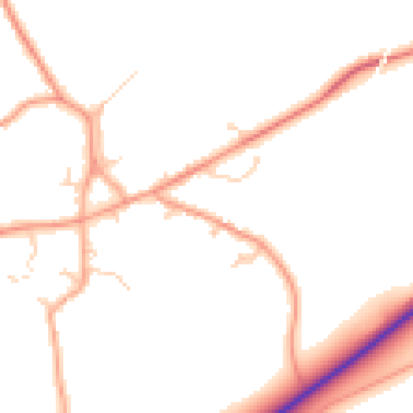 Daytime road noise heatmap for IP22 1AW