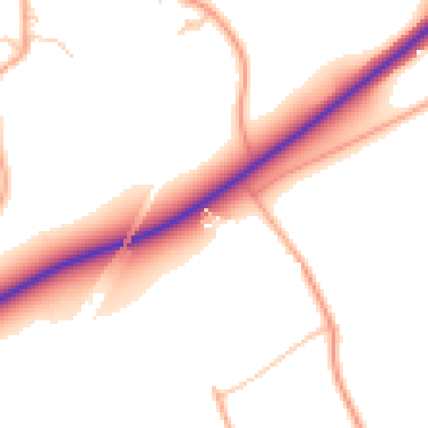 Daytime road noise heatmap for IP22 1BB