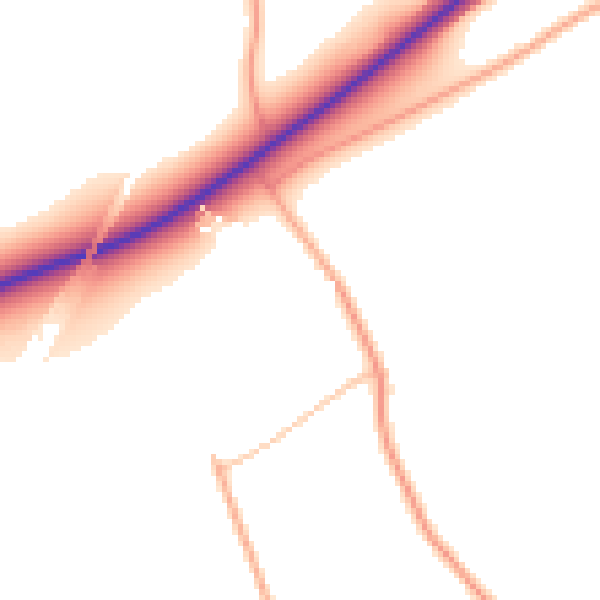 Daytime road noise heatmap for IP22 1BD