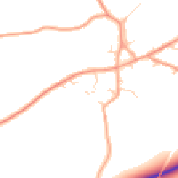 Daytime road noise heatmap for IP22 1BE