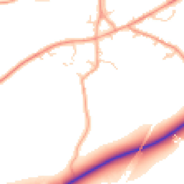 Daytime road noise heatmap for IP22 1BJ