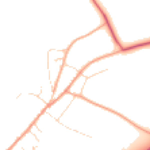 Daytime road noise heatmap for IP22 1BY