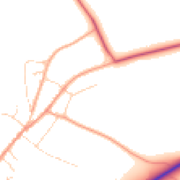 Daytime road noise heatmap for IP22 1DA