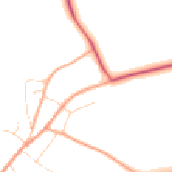 Daytime road noise heatmap for IP22 1DD
