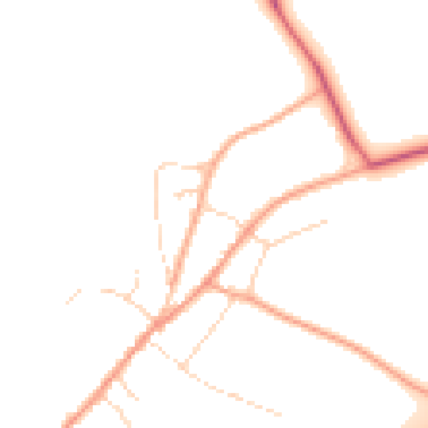 Daytime road noise heatmap for IP22 1DH