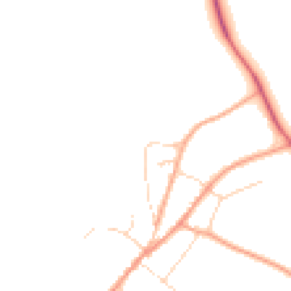 Daytime road noise heatmap for IP22 1DN