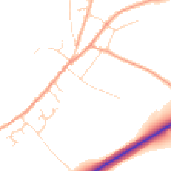 Daytime road noise heatmap for IP22 1DS