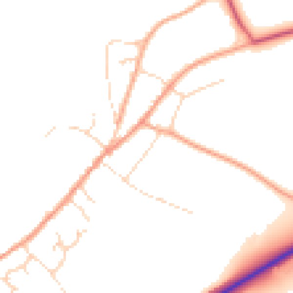Daytime road noise heatmap for IP22 1DT