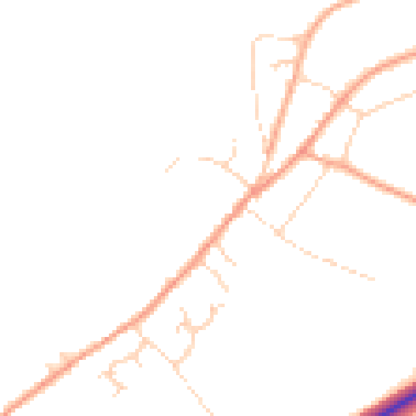 Daytime road noise heatmap for IP22 1EW