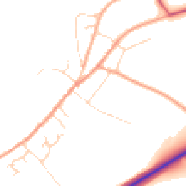 Daytime road noise heatmap for IP22 1FA