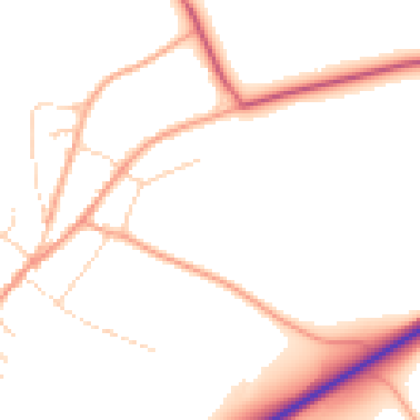 Daytime road noise heatmap for IP22 1FP