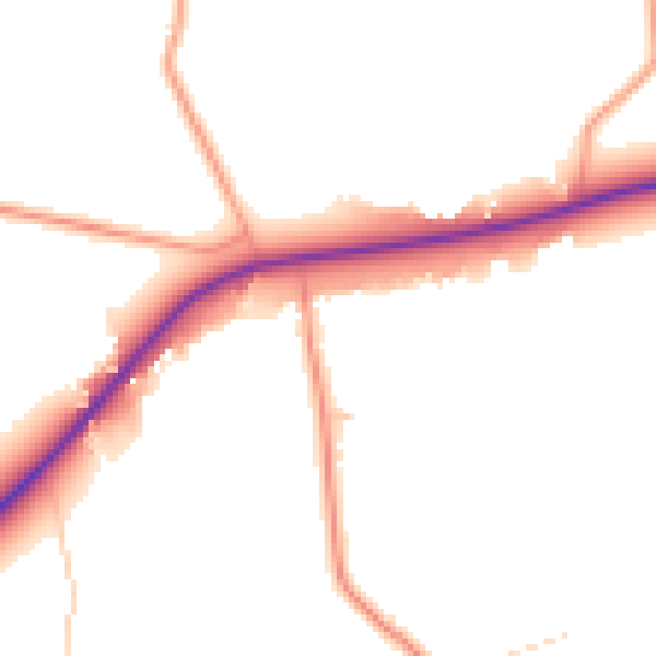 Daytime road noise heatmap for IP22 1QR