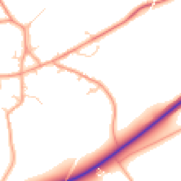 Daytime road noise heatmap for IP22 1TD