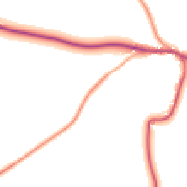 Daytime road noise heatmap for IP22 2HT