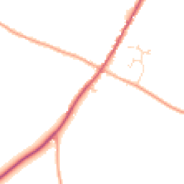Daytime road noise heatmap for IP22 2NT