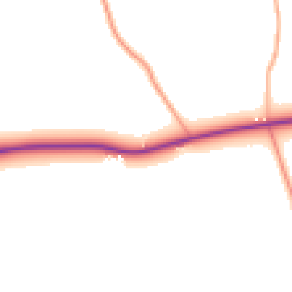 Daytime road noise heatmap for IP22 2PY