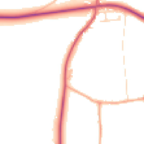 Daytime road noise heatmap for IP22 2QJ
