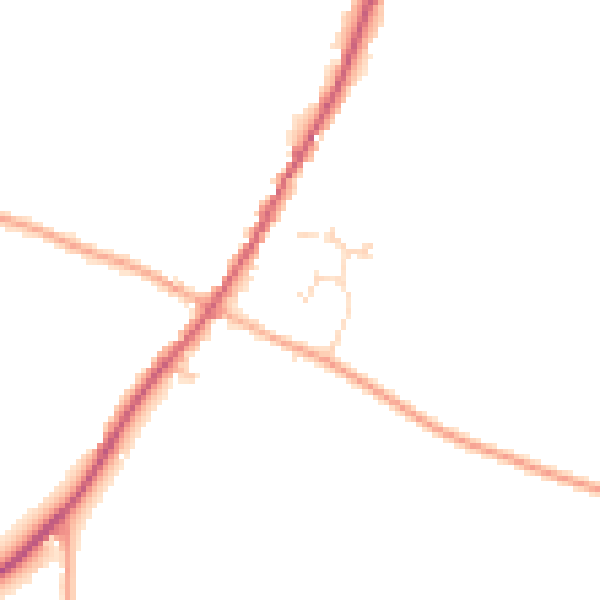 Daytime road noise heatmap for IP22 2QQ
