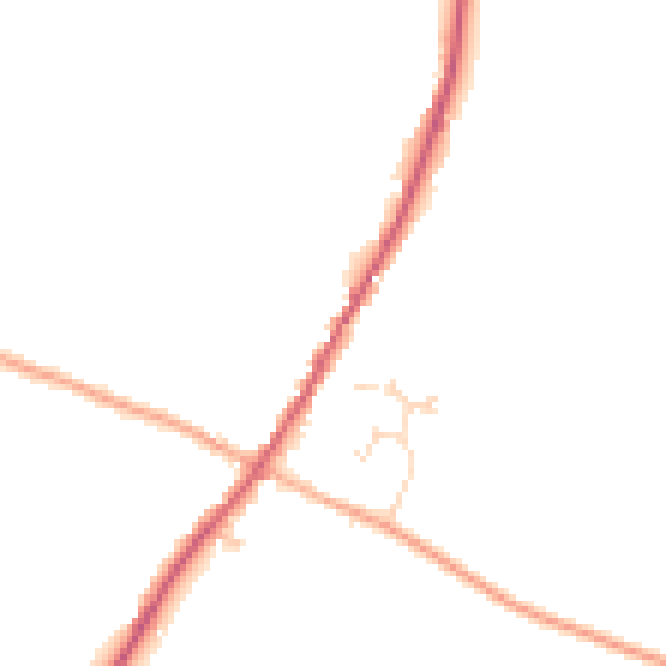 Daytime road noise heatmap for IP22 2QX
