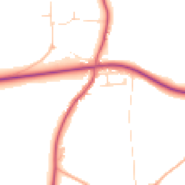 Daytime road noise heatmap for IP22 2RR