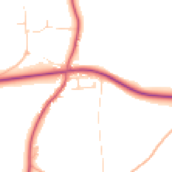 Daytime road noise heatmap for IP22 2RY